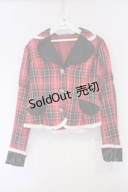 画像1: Eri Aino's collaboration / TT*AINCHKベロアジャケット　シャーロットの水曜日 ジャケット M アカチェック O-26-02-03-052-LO-JA-IG-OS