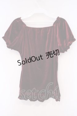 画像3: axes femme / ベロアビスチェ半袖プルオーバー M ワイン O-26-02-03-054-AX-TO-IG-OS