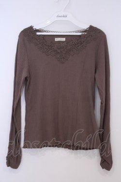 画像1: axes femme / お花モチーフレースインナー M ブラウン O-26-02-03-1001-AX-TO-IG-OS