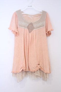 画像1: axes femme / ペイズリージャガードカットチュニック M オレンジ系 O-26-02-03-1004-AX-TO-IG-OS