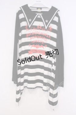 画像1: LISTEN FLAVOR / ウィジャボードコウモリセーラーワンピース  ブラック×ホワイト O-26-02-03-1035-PU-OP-OW-OS