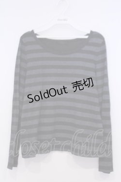 画像1: Candy Stripper / ボーダーカットソー 2 ブラック×グレー O-26-02-03-1037-PU-TO-OW-OS