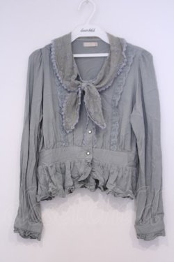 画像1: axes femme POETIQUE / セーラー襟ペプラムプラウス M グリーン O-26-02-03-1038-AX-TO-OW-OS