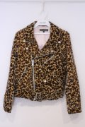 HELL CAT PUNKS / レオパードベロアライダースジャケット S ベージュ O-26-02-03-1040-PU-JA-OW-OS
