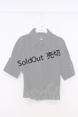 画像1: MIHO MATSUDA / 5部袖ブラウス  ブラック O-26-02-03-1041-GO-BL-OW-OS