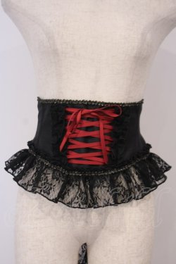 画像1: Enchantlic Enchantilly / ローズレースリボンコルセット  クロ×アカ O-26-02-03-1045-LO-TO-OW-OS