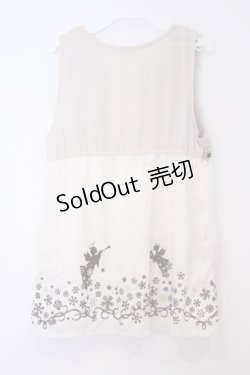 画像3: axes femme / フロッキープリントアウタータンク M 生成り×ブラウン O-26-02-03-1005-AX-TO-IG-OS