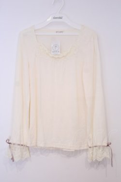 画像1: axes femme / 袖口レースインナー M アイボリー O-26-02-03-1006-AX-TO-IG-OS