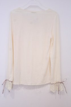 画像3: axes femme / 袖口レースインナー M アイボリー O-26-02-03-1006-AX-TO-IG-OS