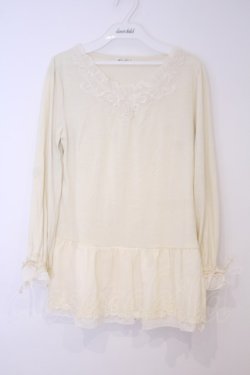 画像1: axes femme / レース使いロングインナー M アイボリー O-26-02-03-1007-AX-TO-IG-OS