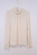 axes femme / スタンド襟レース透けプルオーバー M アイボリー O-26-02-03-1008-AX-TO-IG-OS