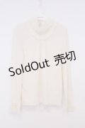 axes femme / スタンド襟レース透けプルオーバー M アイボリー O-26-02-03-1008-AX-TO-IG-OS
