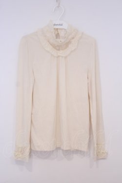 画像1: axes femme / スタンド襟レース透けプルオーバー M アイボリー O-26-02-03-1008-AX-TO-IG-OS