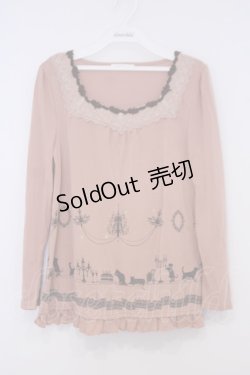 画像1: axes femme / シルエットねこptプルオーバー M オレンジ系 O-26-02-03-1009-AX-TO-IG-OS