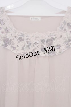 画像2: axes femme / 花柄インナープルオーバー M ピンクベージュ O-26-02-03-1011-AX-TO-IG-OS