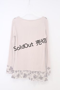 画像3: axes femme / 花柄インナープルオーバー M ピンクベージュ O-26-02-03-1011-AX-TO-IG-OS