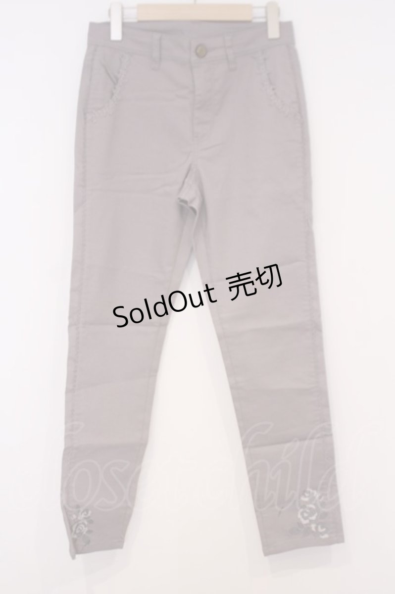 画像1: axes femme / レース装飾フラワーエンブロイダリーパンツ M ラベンダー O-26-02-03-1014-AX-PA-IG-ZT455 (1)