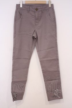 画像1: axes femme / レース装飾フラワーエンブロイダリーパンツ M ラベンダー O-26-02-03-1014-AX-PA-IG-OS