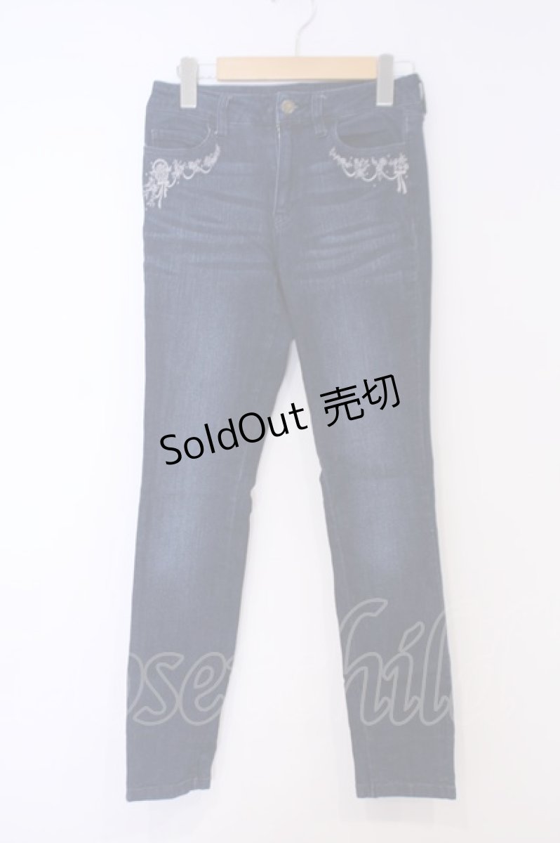 画像1: axes femme / ローズブーケ刺繍デニム S インディゴ O-26-02-03-1017-AX-PA-IG-ZT456 (1)
