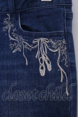 画像2: axes femme / トゥシューズ刺繍デニムパンツ M インディゴ O-26-02-03-1019-AX-PA-IG-ZT451 (2)