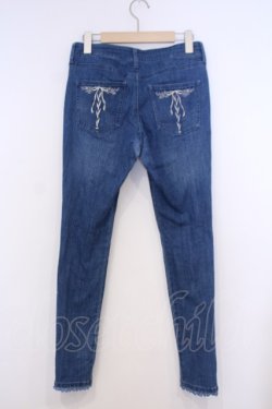 画像3: axes femme / トゥシューズ刺繍デニムパンツ M インディゴ O-26-02-03-1019-AX-PA-IG-OS