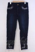 axes femme / 刺繍入りパギンス M インディゴ O-26-02-03-1020-AX-PA-IG-OS