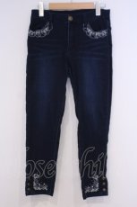 画像1: axes femme / 刺繍入りパギンス M インディゴ O-26-02-03-1020-AX-PA-IG-ZT451 (1)