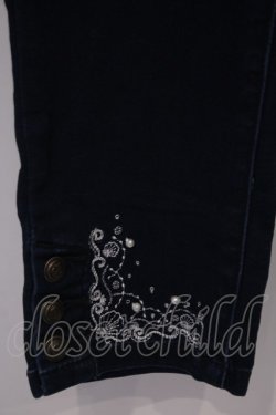 画像2: axes femme / 刺繍入りパギンス M インディゴ O-26-02-03-1020-AX-PA-IG-OS