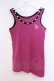 画像1: ALGONQUINS / バタフライ刺繍ボーダータンクトップ F 濃ピンク O-26-02-03-1025-AL-TO-OW-OS (1)