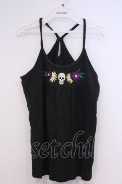 画像1: WORLD WIDE LOVE！(Rydia) / スカル刺繍キャミソール 1 ブラック O-26-02-03-1026-PU-TO-OW-OS