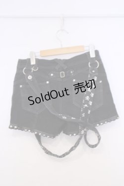 画像3: ALGONQUINS / ストラップ付きショートパンツ F ブラック O-26-02-03-1028-AL-SK-OW-OS