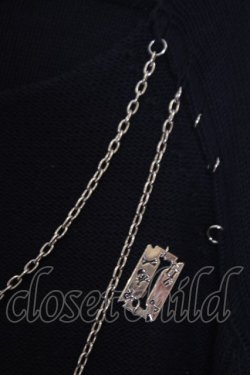 画像2: Sixh / カミソリモチーフダメージニット  青みのあるブラック O-26-02-03-1031-HN-TO-OW-OS