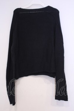 画像3: Sixh / カミソリモチーフダメージニット  青みのあるブラック O-26-02-03-1031-HN-TO-OW-OS