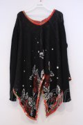 gouk / 和柄変形ニット  ブラック×レッド O-26-02-03-1033-GO-TO-OW-OS