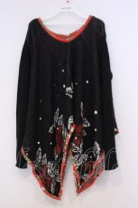 画像1: gouk / 和柄変形ニット  ブラック×レッド O-26-02-03-1033-GO-TO-OW-OS (1)