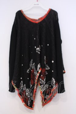 画像1: gouk / 和柄変形ニット  ブラック×レッド O-26-02-03-1033-GO-TO-OW-OS