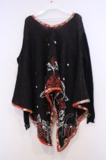 画像3: gouk / 和柄変形ニット  ブラック×レッド O-26-02-03-1033-GO-TO-OW-OS (3)