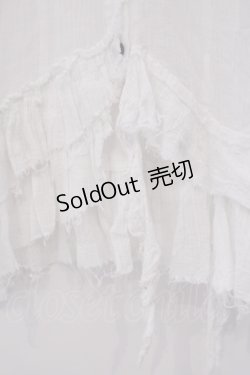 画像3: BPN / カットオフ変形ガーゼブラウス M ホワイト O-26-02-03-057-GO-BL-OW-OS