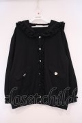 DearMyLove / セーラー襟レースフリル裏毛ジャケット M-L クロ O-26-02-03-059-EL-JA-IG-OS