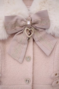 画像2: LIZ LISA / ビジューリボンミニ丈Aラインコート  ピンク O-26-02-03-060-LO-CO-IG-OS