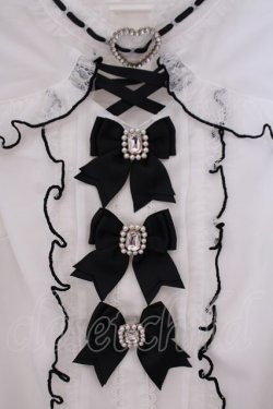 画像2: LIZ LISA / 3つリボンハートチョーカーブラウス  シロ×クロ O-26-02-03-061-LO-BL-IG-OS