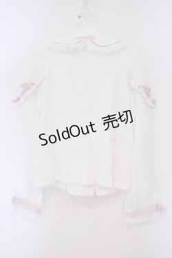 画像4: LIZ LISA / ティアラリボンリブカットブラウス  シロ×ピンク O-26-02-03-062-LO-BL-IG-OS