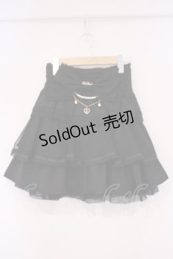 画像1: LIZ LISA / ビックリボンティアードスカート  クロ O-26-02-03-063-LO-PA-IG-OS