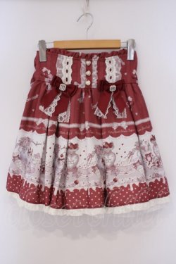 画像1: LIZ LISA / Whip Bear Home Cafe柄スカパン  アカ O-26-02-03-065-LO-SK-IG-OS