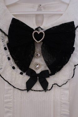 画像2: LIZ LISA / はしごレースハートカットブラウス  シロ×クロ O-26-02-03-066-LO-BL-IG-OS