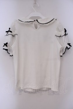 画像4: LIZ LISA / はしごレースハートカットブラウス  シロ×クロ O-26-02-03-066-LO-BL-IG-OS