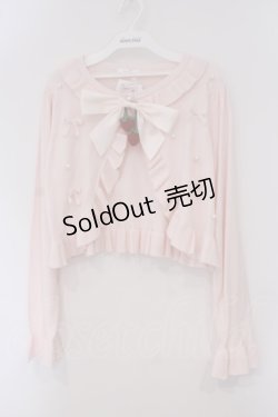 画像1: Alice Mashiro / TT*MAAリボンニット ボレロ L ピンク O-26-02-03-073-LO-TO-IG-OS