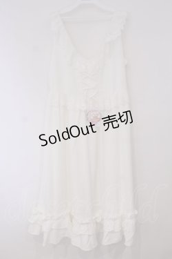画像1: Princess Flower Garden / TT＊KRSフリルジャンパースカート LL シロ O-26-02-03-075-LO-TO-IG-ZT0225L