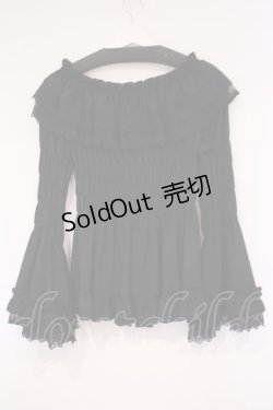 画像5: ATELIER PIERROT / Shirring princess sleeve blouse  ブラック O-26-02-03-081-EL-BL-OW-OS