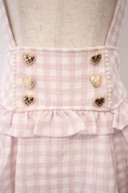 画像2: LIZ LISA / ギンガムツイードサスペンダー付スカパン 0 ピンク O-26-02-03-007-LO-PA-OW-OS